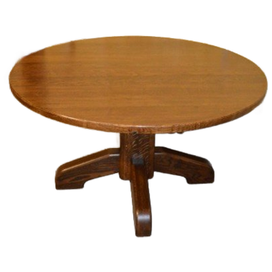 Ronde Eikenhouten Eettafel Uit De Jaren 60 – Massief Eiken Vintage Design 1