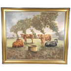 G. Van Belleghem - Xl Schilderij - Koeien In De Weide thumbnail 1