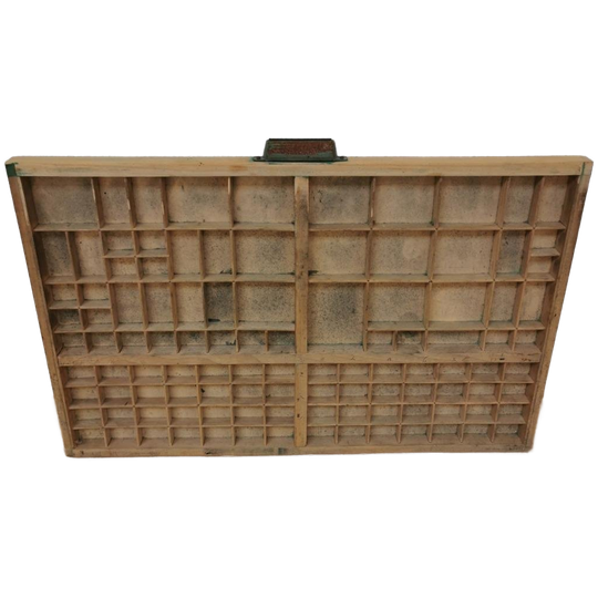 Brocante, Bruine Antieke Houten Letterbak, Wanddecoratie B 1