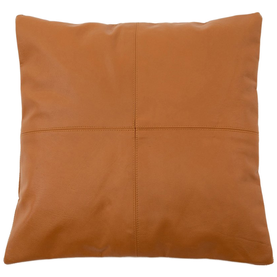 Bazar Bizar | De Four Panel Leather Kussenhoes - Camel - 40x40 1