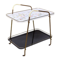 Trolley Jaren 50 – Messing En Decoratief Glas - (Mc49)