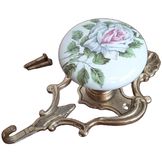 Vintage Italiaanse Haak Messing Met Porselijn 1