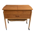 Teak Sewing Box Table Danish 1960S thumbnail 1