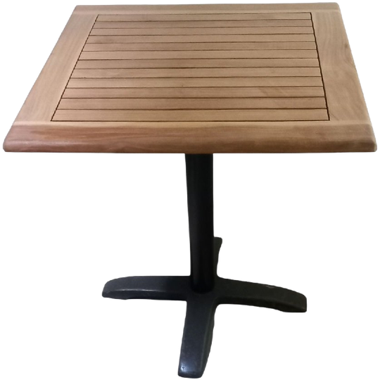 Teaken Terrastafel Op Metalen Voet. 1