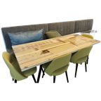 Eetkamer Tafel Set - Lange Bank Uit 3 Delen + 2 Tafels (exclusief Stoelen) (10-12 Personen) thumbnail 1