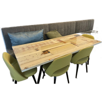 Eetkamer Tafel Set - Lange Bank Uit 3 Delen + 2 Tafels (exclusief Stoelen) (10-12 Personen)