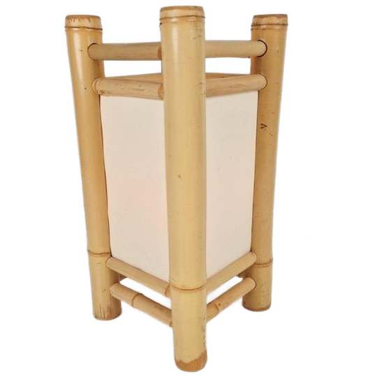 Vintage Bamboe Canvas Lamp Boho 1