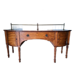 Notenhouten Dressoir, Sidetable, Console Met Messing Hekwerk thumbnail 1