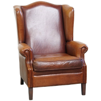 Comfortabele En In Goede Staat Verkerende Schapenleren Oorfauteuil Met Een Tijdloos Design