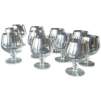 Set Van 11 Vintage Jaren 60 Zilver Ombre Cognac Glazen thumbnail 1