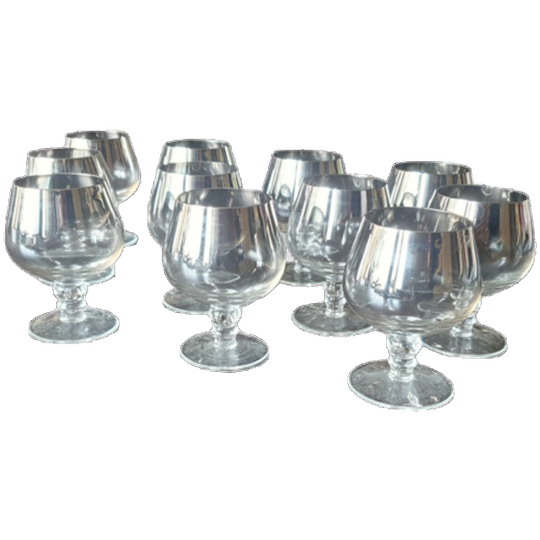 Set Van 11 Vintage Jaren 60 Zilver Ombre Cognac Glazen 1
