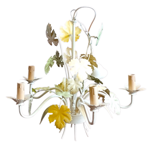 Vintage Prachtige Franse Kroonluchter Bloemenlamp 1