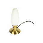 R.S.- Leuchten - Tafellamp - Kelklamp - Melkglas - Messing - 80'S thumbnail 1