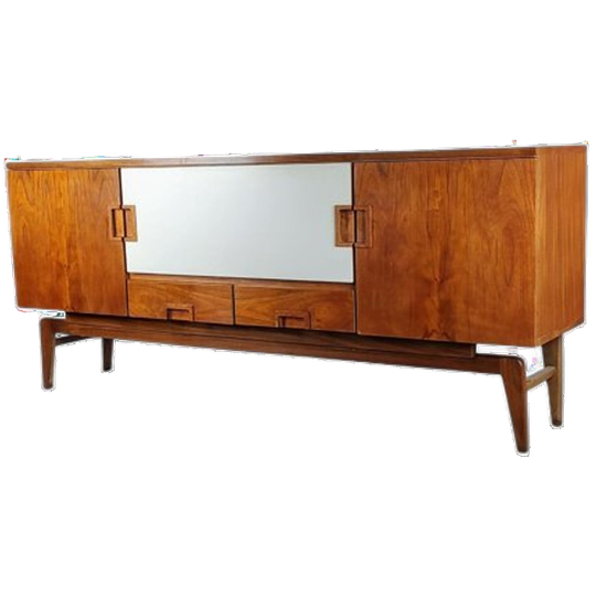 Mid Century Teak/wit Dressoir 1960s 1