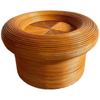 ‘pencil Reed’ Rotan Bamboe Salontafel Vintage thumbnail 1