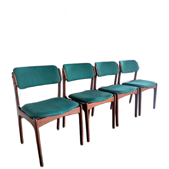 4x Vintage Teak Stoelen- Erik Buch - Model 49- Denemarken 1