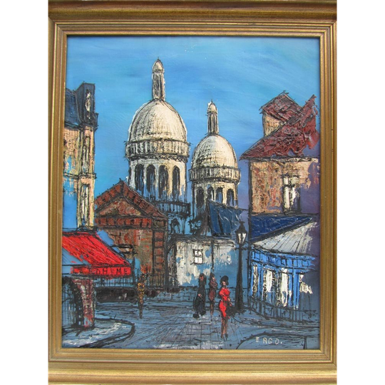 Modern Schilderij Gesigneerd Ergo, Paris Street Scene 1