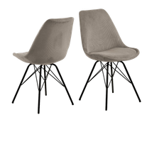 Bradford Eetkamerstoel - Set Van 2 - Beige Fluweel