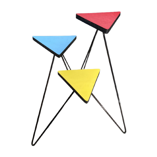 Multi Level Flower Table Colorful Table Tops 1958 Czech-Republic 1