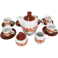 Vintage, Koffieservies 9 Delig, Kop En Schotels Servies