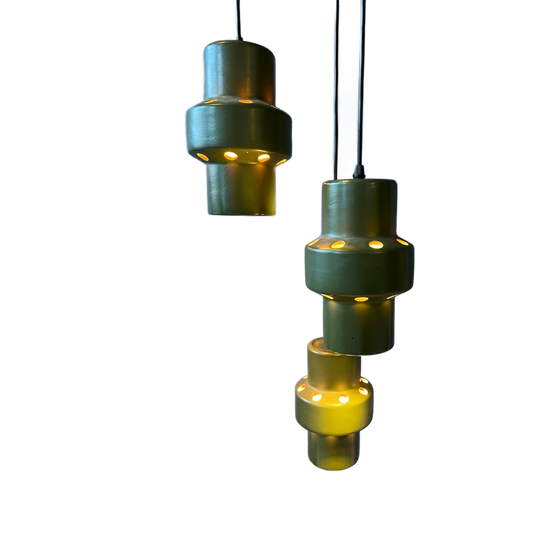 Groene West-duitsland Keramische Cascade Kroonluchterlamp 1