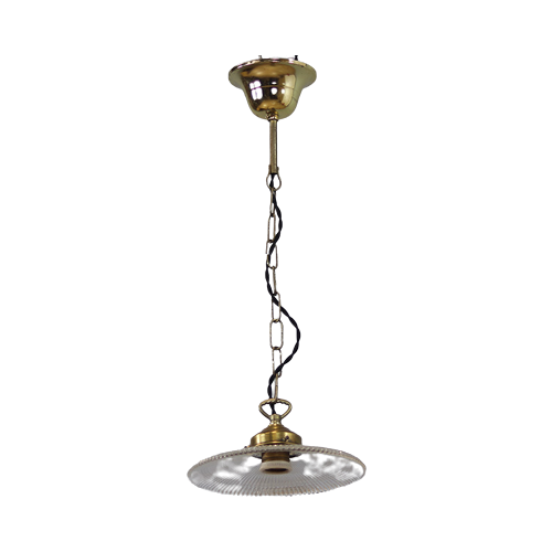 Antieke Art Deco Holophane Hanglamp