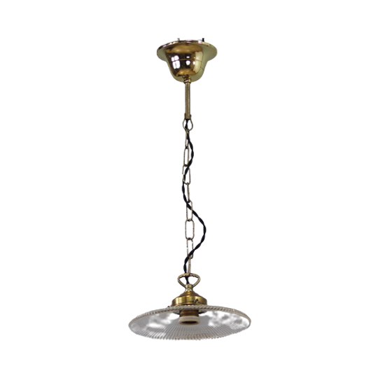Antieke Art Deco Holophane Hanglamp 1