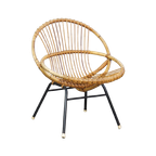 Subtiele Vintage Jaren ’60 Rotan Dutch Design Fauteuil thumbnail 1