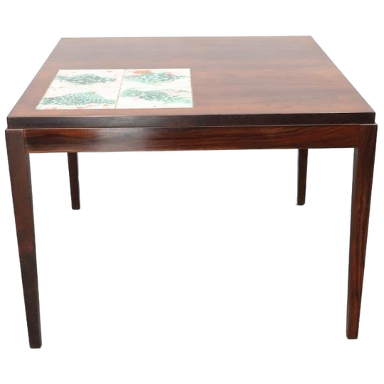 Vintage Salontafel | Palissander | Keramiek | Vierkant 1