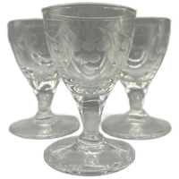 Set Kristallen Borrelglaasjes Geslepen Druif 3 X