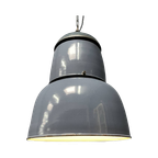 Grote Industriële Blauwgrijze Emaille Hanglamp thumbnail 1