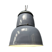 Grote Industriële Blauwgrijze Emaille Hanglamp