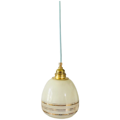 Vintage Hanglampje Beige Glas Goud