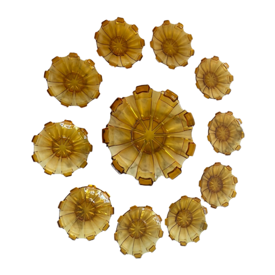 Prachtige Set By Josef Inwald Art-deco Persglas 1