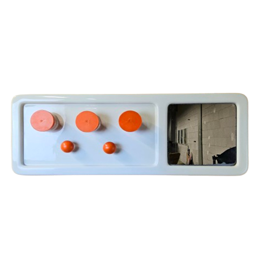 Vintage / Space Age Oranje Wandkapstok Met Spiegel (jaren 70) Kunststof Kapstok En Spiegel 1