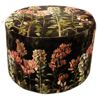 Schattig Poefje/krukje Met Fluwelen Stof Met Bloemenprint. thumbnail 1