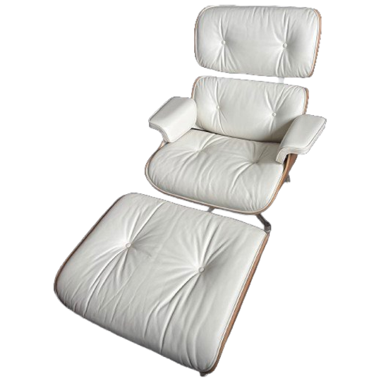 Vitra Eames Lounge Chair & Ottoman - Premium Leder Snow - Nieuwstaat - (incl. Factuur & Certificaat) 1