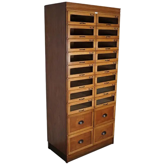 English Haberdashery Shop Cabinet With Glass Fronted Drawers, Circa 1930s 1