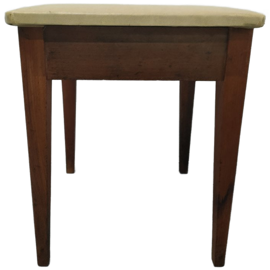 Bijzetkrukje Vintage Scandinavische Stijl Kunstlederen Zitting Jaren 60/70 1