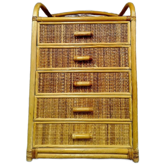 Vintage Rotan Ladekast 1