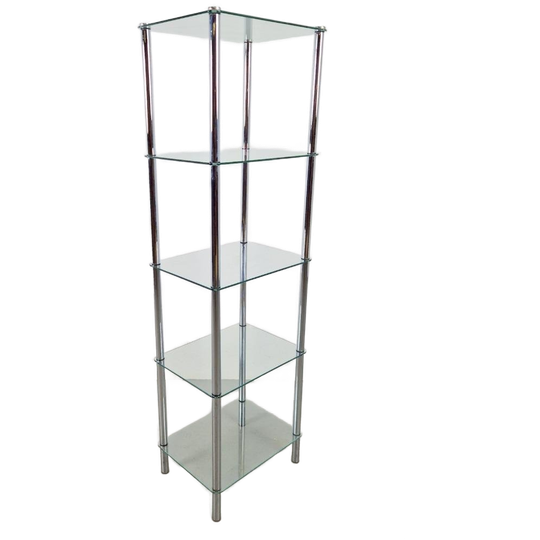 Vintage Postmodern Display Rek Metaal Glas ‘60 Modulaire 1
