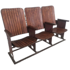 Jaren 30 Art Deco Cinema Bioscoop Stoelen Bankje thumbnail 1