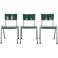 3x Vintage Eetkamerstoel Schoolstoel 1970,s