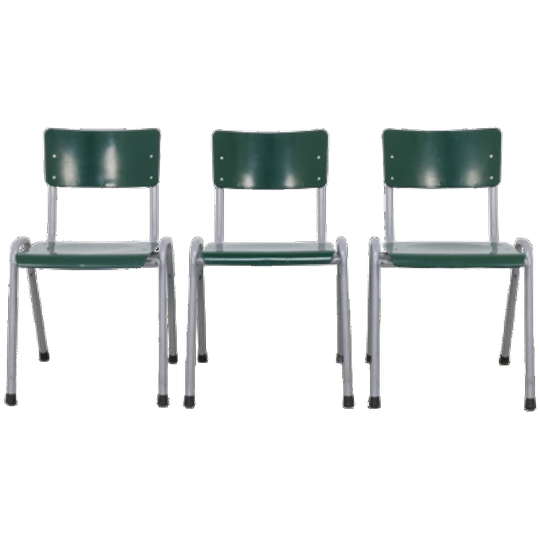 3x Vintage Eetkamerstoel Schoolstoel 1970,s 1