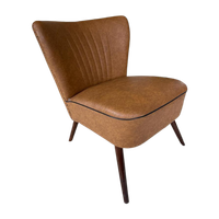 Vintage Cocktail Fauteuil In Bruin Skai Leder