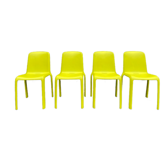 Set Van 4 Pedrali Snow 300 Design Stoelen - Lime Groen 1