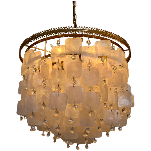 Capiz Hanglamp Kroonluchter Schelpen Parelmoer Vintage