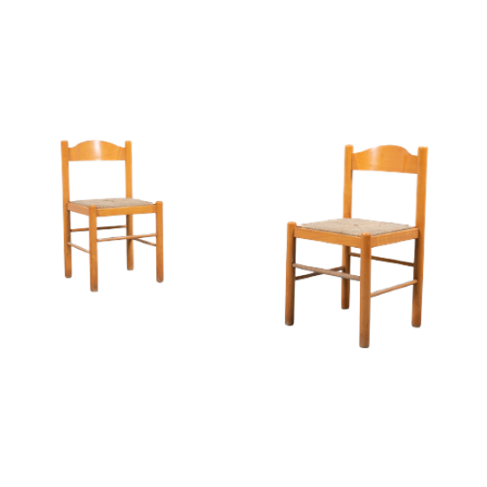 Italian Modern Architectural Pair Of Chairs / Eetkamerstoel, 1960’s 1