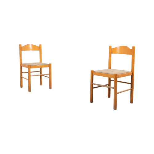 Italian Modern Architectural Pair Of Chairs / Eetkamerstoel, 1960’S