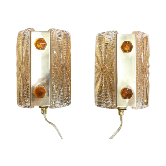 Set Van 2 Vintage Wandlamp Vitrika Denmark. 1